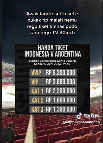 harga tiket timnas vs argentina
